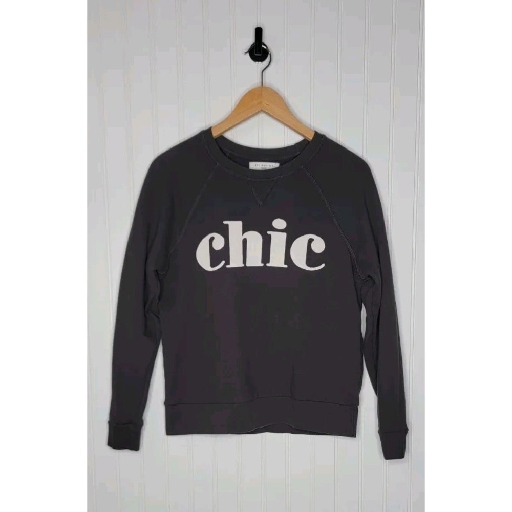 ANTHROPOLOGIE x SOL ANGELES Chic Sweatshirt Women's Size Small Dark Gray